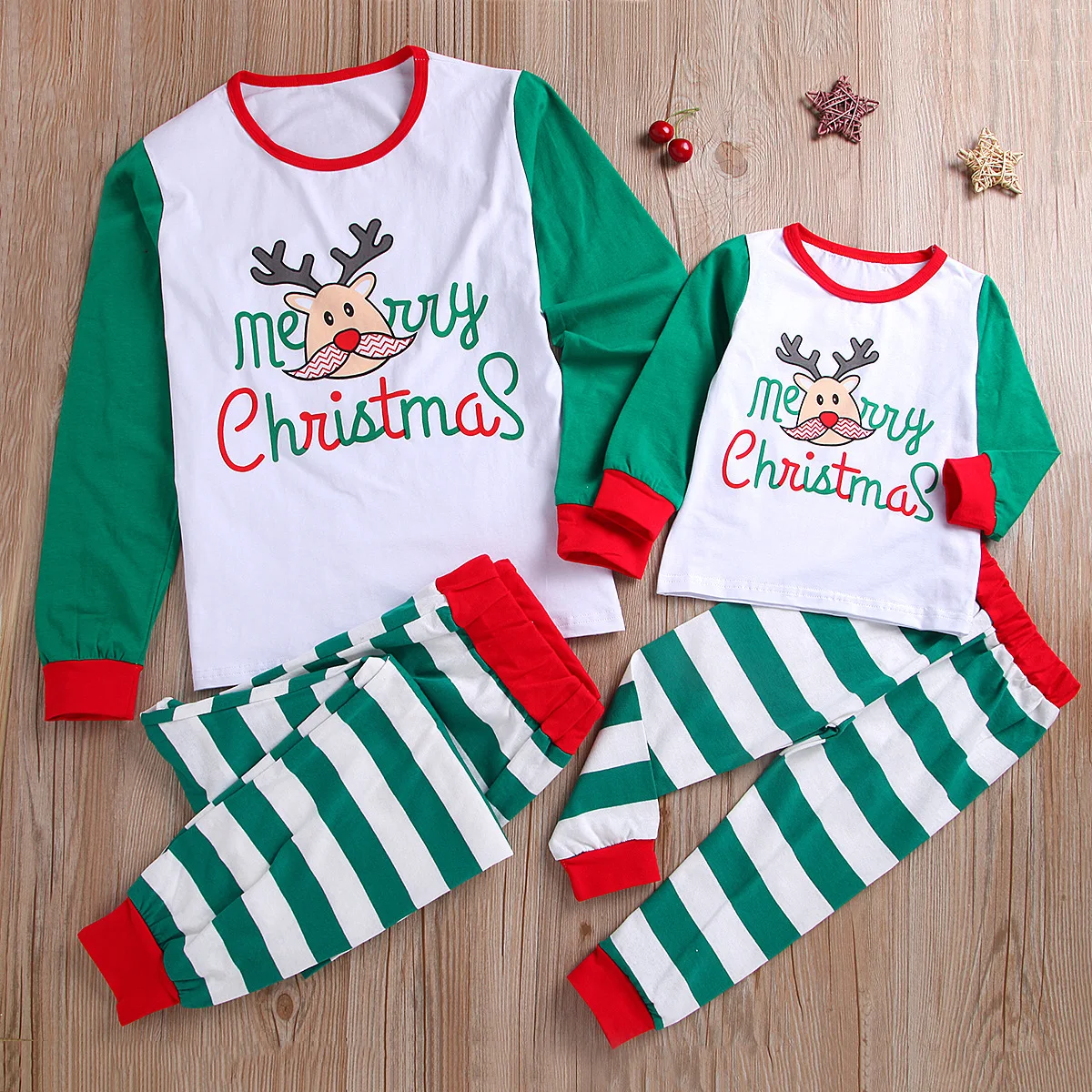 

Striped Mother Daughter Christmas Pajamas Family Look Mommy and Me Sleepwear Clothes Christmas Family Matching Pajamas Outfits