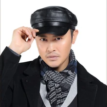 Модные армейские Кепки из натуральной кожи повседневные термо мужские армейские шапки короткий край Cadet шапка для взрослых женщин кости женские береты Gorras