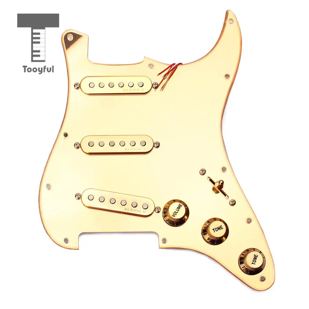 Mirror Surface Prewired SSS Pickguard Pickups+6R Sealed Gear Tuning Pegs Tuners Machine Heads for Strat ST Electric Guitar