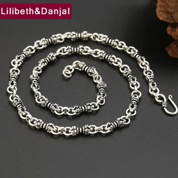 

Bamboo Festival 6mm Thick Vajra Charm Necklace Pendant 100% Real 925 Sterling Silver Women Men Fashion Necklaces Jewelry 2019 N3
