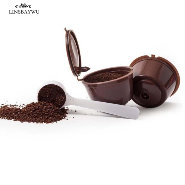 Best Offers LINSBAYWU 2Pcs Refillable Coffee Filter Basket With 1Pcs Coffee Spoon Reusable Capsule  Nescafe Gusto Capsules