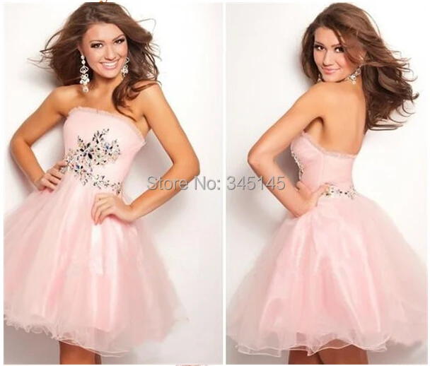 Short Graduation Pink Dresses Fast Delivery Prom Dresses Junior Party Formal Dresses