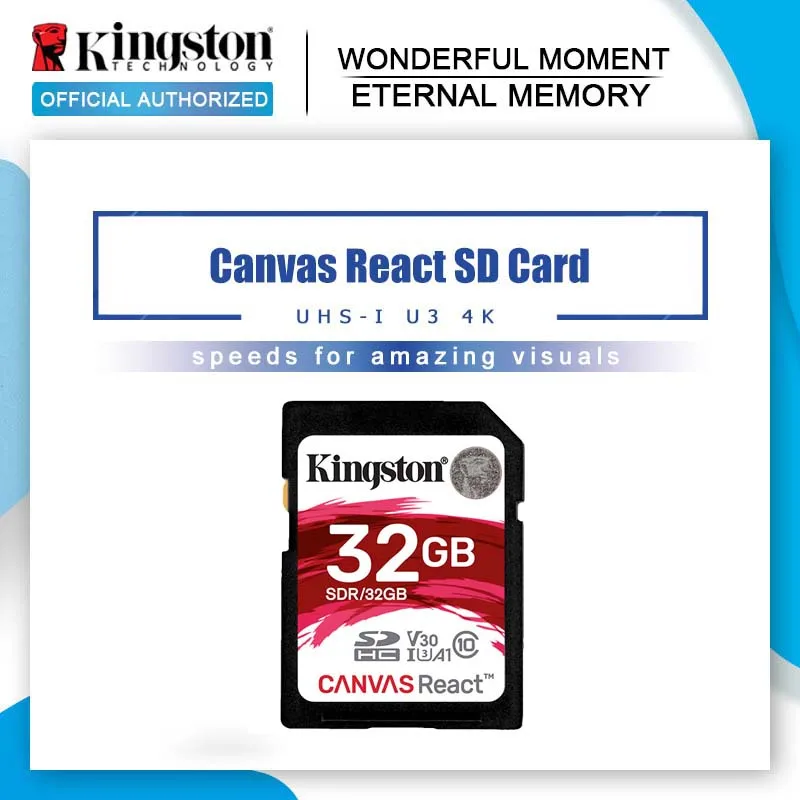 

Kingston SD Card 32GB SDHC UHS-I U3 Memory Card 64GB 128GB 256GB SDXC Class 10 Flash Card 90MB/S SDA3 for 4K Video Camera