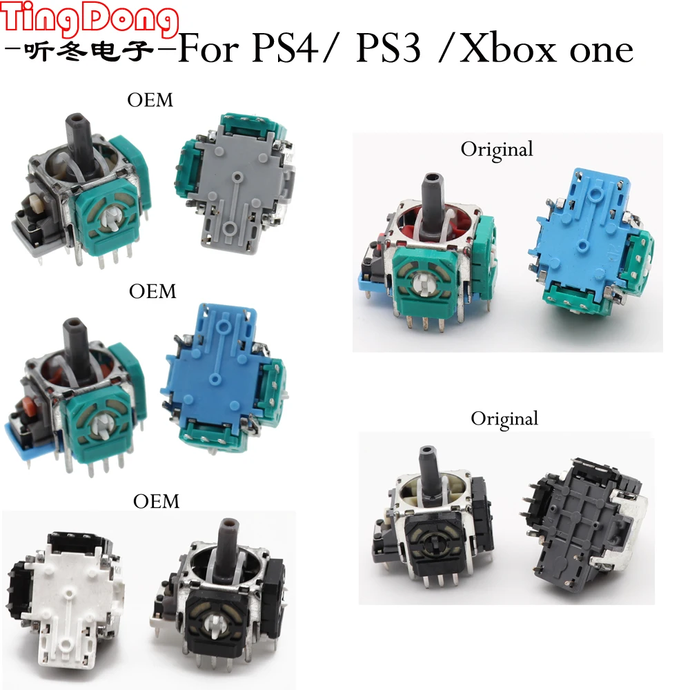 

2pcs Original OEM For PS4 3D Rocker Joystick Axis Analog Sensor Replacement For Sony PlayStation 4 Wireless Controller