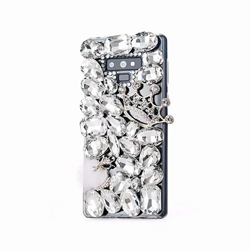 

Bling Crown Fox Head Crystal Diamond Rhinestone Case Cover For Samsung Galaxy Note 10 9 8 S10E S10/9/8 Plus S7 Edge A6/8 Plus