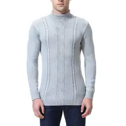 Весной новый британский Для мужчин носить Высокое отложным воротником с лацканами Для мужчин вязаный свитер снизу свитер Y019