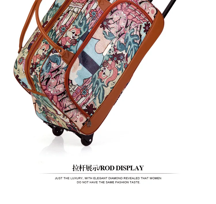 2" Дорожная сумка, чемодан на колесиках, сумка для переноски на колесиках, Женская Ручная большая сумка для багажа, лаконичные модные сумки на колесиках