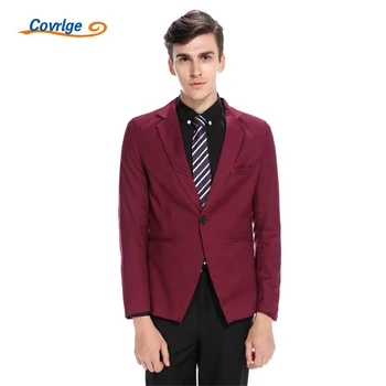 

Covrlge 2018 New Men Blazer Fashion Men's Dress Jacket White Black Slim Fit Male Classic Suit Prom Dresses Veste Homme MWX005