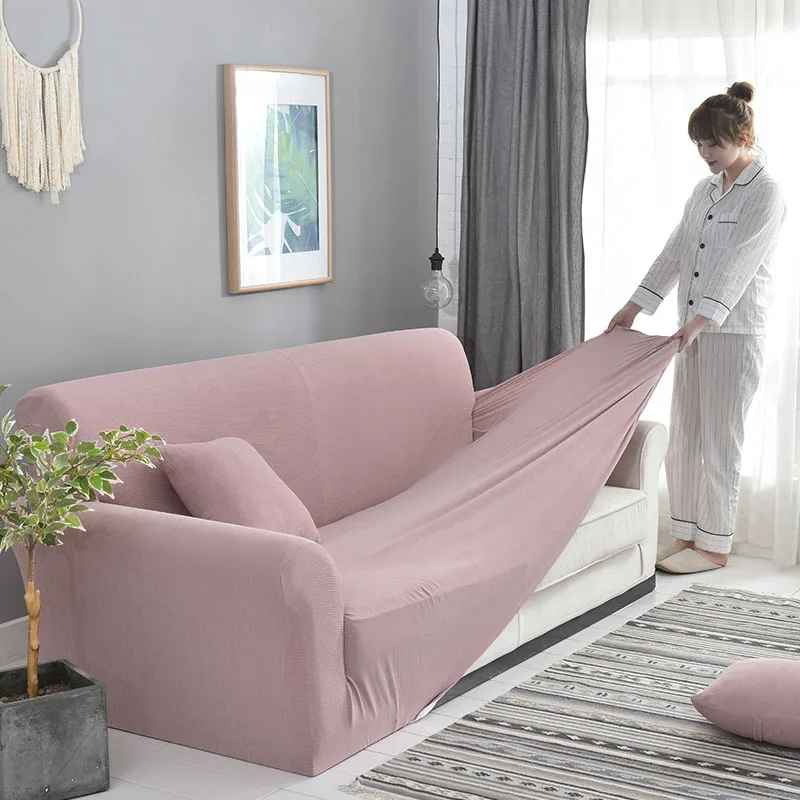 Розовый жаккард Диван Обложка Универсальный Все включено скольжению эластичный чехол 1/2/3/4-seater чехол для дивана для гостиной