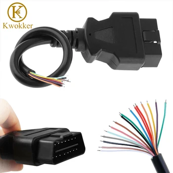 Goede 30 cm OBD OBD2 OBD 2 OBD II 16 Pin Mannelijke Elke auto Scanner Extension Kabels Connector Opening Plug Kabel 16pin Adapter 2016