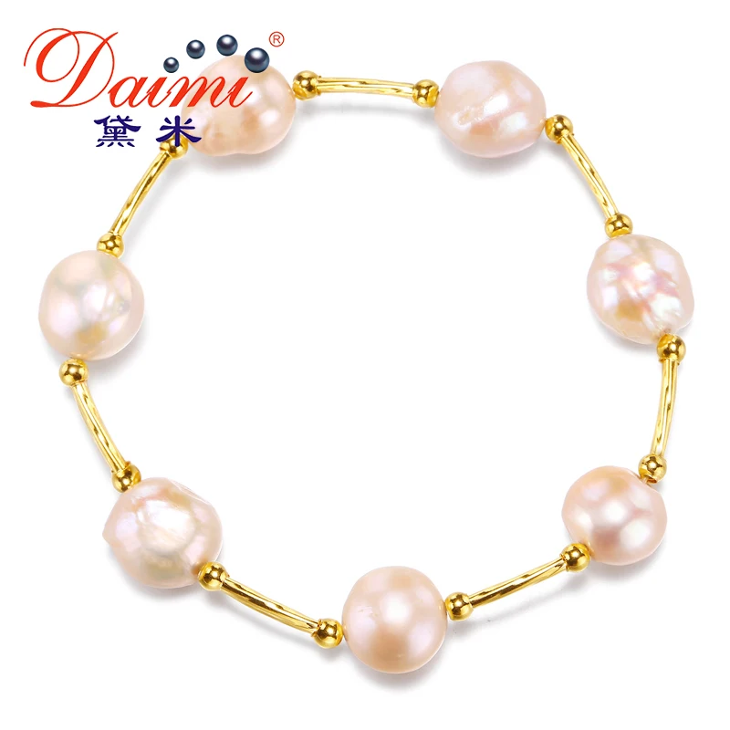 DAIMI Baroque Pearl Bracelet Natural Freshwater Pearl Elastic Bracelet 10-11mm Big Baroque Pearl For Women цена DAIMI Baroque Pearl Bracelet Natural Freshwater Pearl Elastic Bracelet 10-11mm Big Baroque Pearl For Women цены онлайн