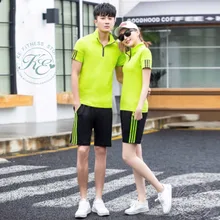 KE Traje унисекс con camiseta manga corta para hombre o mujer y pantalones cortos Фитнес Спортивная одежда algodon chandal унисекс