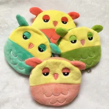 3 шт. мультяшная Сова Сумка для монет для девочек Женский нулевой кошелек Вышивка Плюшевые Кошельки для монет милый кошелек на молнии мешочек для ключей