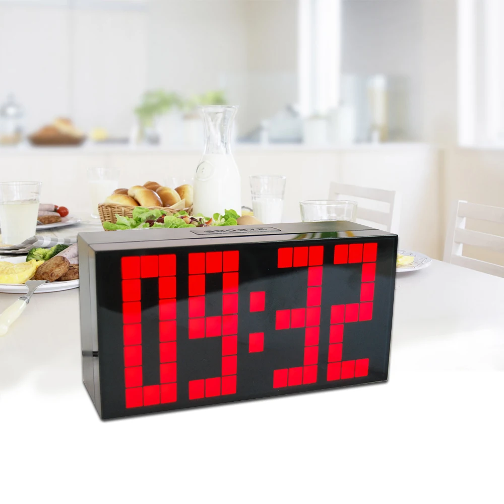 CH KOSDA Digital LED Wall Alarm Clock Big Number Wall Desktop Clock