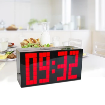 

CH KOSDA Digital LED Wall Alarm Clock Big Number Wall Desktop Clock with Temperature Calendar Six groups of Alarms New Fashion