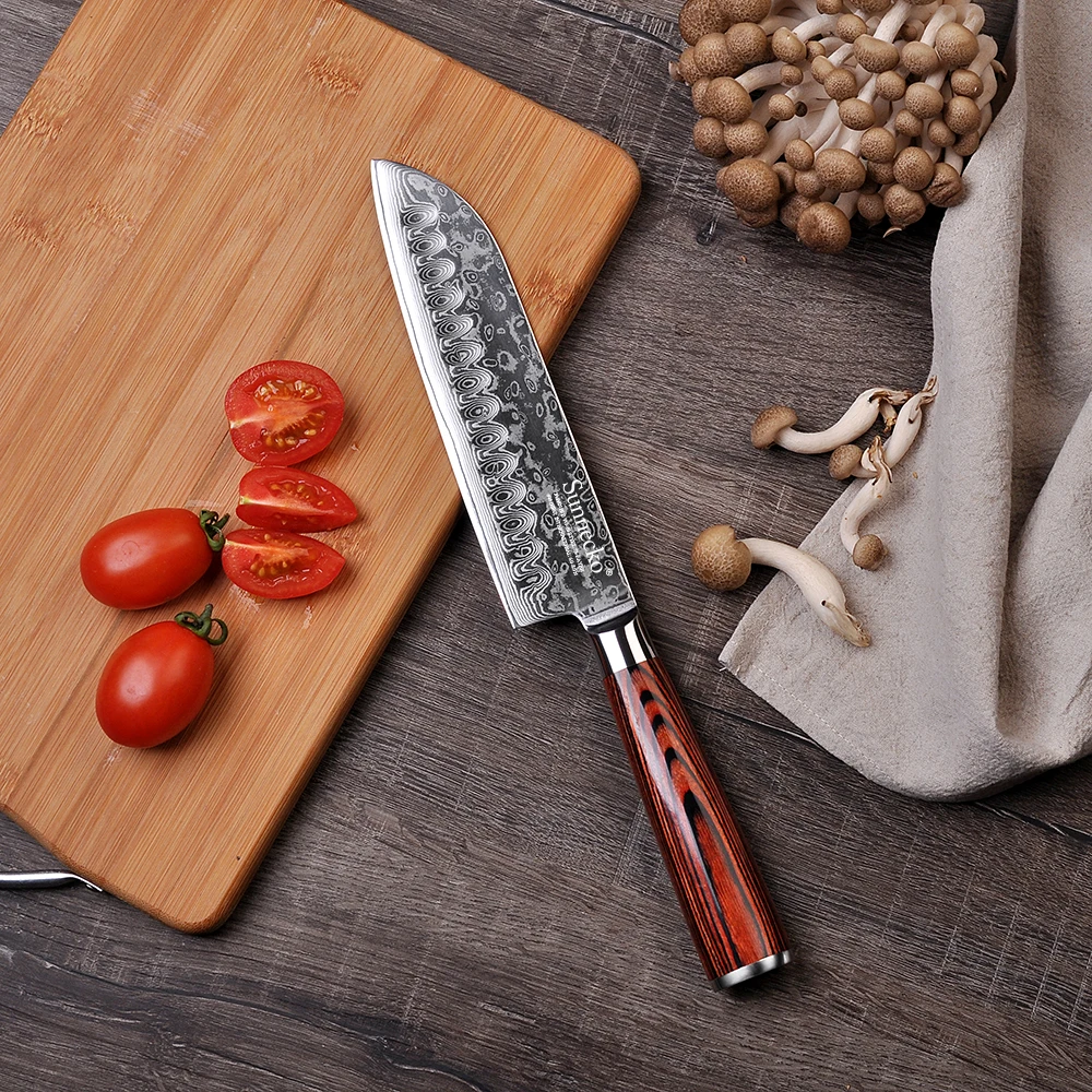 SUNNECKO 7" inch Damascus Santoku Knife Japanese VG10 Steel Strong