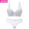 Lujo breve Sexy señora Push up Sujetador de encaje ahueca hacia fuera Bralette Panty Set Intimates blanco negro sujetador de las mujeres breve conjunto ► Foto 3/6
