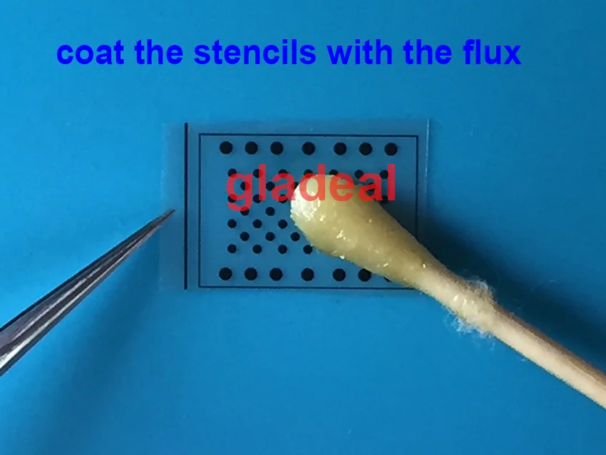 coat stencil with flux