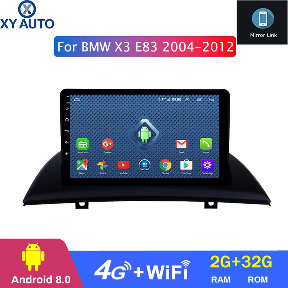 

9 inch 2.5D IPS HD screen 4G Lte All Netcom Android 8.0 2G RAM 32G ROM Navi with BlueTooth USB WIFI SWC for BMW X3 E83 2004-2012