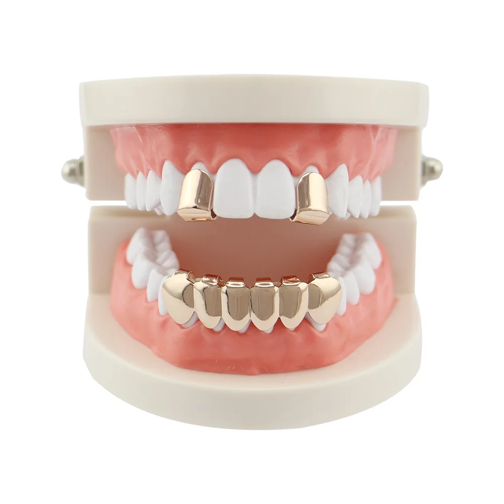 Lucky Sonny Hip Hop Teeth Dental Grills Top & Bottom Teeth Grillz Fake Tooth Caps Mouth Bijoux Halloween Party Gift Body Jewelry (6)