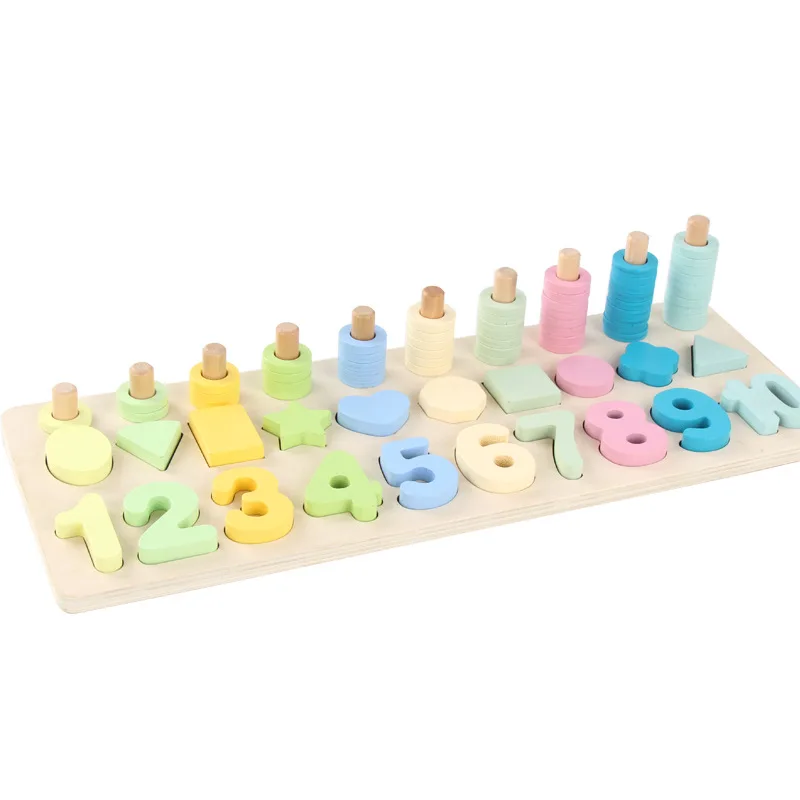 Новые Детские деревянные игрушки Монтессори, Обучающие деревянные игрушки Монтессори, материалы для обучения математике, игрушки для детей - Цвет: Яркий