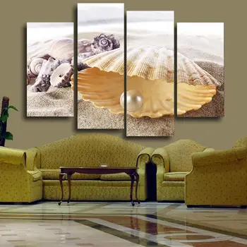 

Fallout Cuadros 4 Panels Pearl Shells Modern Hd Picture Print Painting On Canvas Artwork For Living Room Decoration Unframed