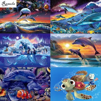 

5D DIY diamond paintings dolphin full square/round drill Embroidery Pattern 3D Cross stitch kits mosaic wall stickers