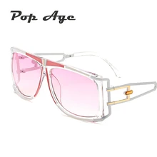 Pop Age Brand Designed Women Sunglasses Hollow Metal steam Punk Eyeglasses Classic Oval Mirror lunettes Oculos de sol