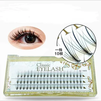 

New arrival 10 Root False Eyelashes Encryption in the middle 4roots Individual Natural Long Mink Fake Eyelashes Extension
