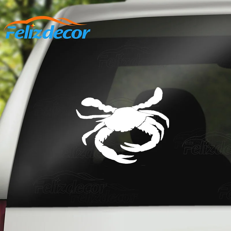 13cm wide Big Crab Animals Car Sticker Cute Car Window Decor Waterproof