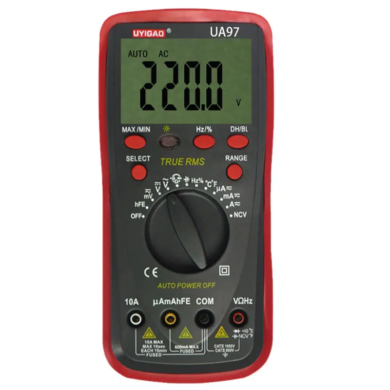

UYIGAO UA97 Plastic Shell Ohmmeter AC DC Testing Digital Multimeter