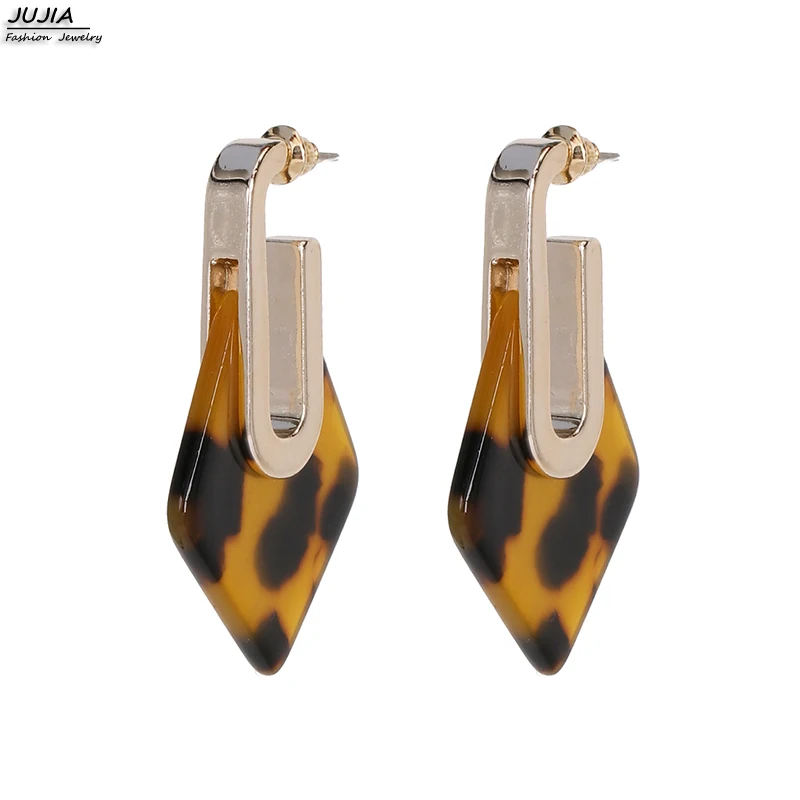 

JUJIA Women's Acrylic Geometric Trendy Earrings for Statement Gold Jewelry Female Fashion Wedding Party Gift Earrings