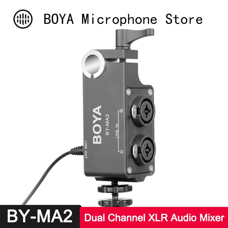 BOYA BY MA2 de doble canal mezclador de Audio para Canon EOS Nikon Sony  Panasonic DSLR cámara DV videocámara entrada XLR micrófono 3,5mm TRS de  salida|Accesorios de micrófono| - AliExpress