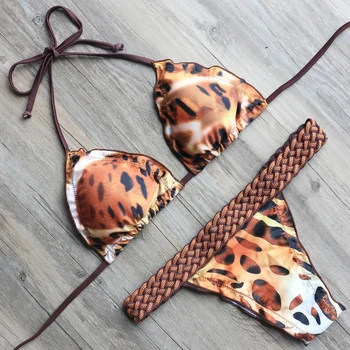 

ZMTREE Leopard Bikini Set Triangle Micro Swimwear Women Summer Swimsuit Sexy Bathing Suit Thong Bottom Beach wear