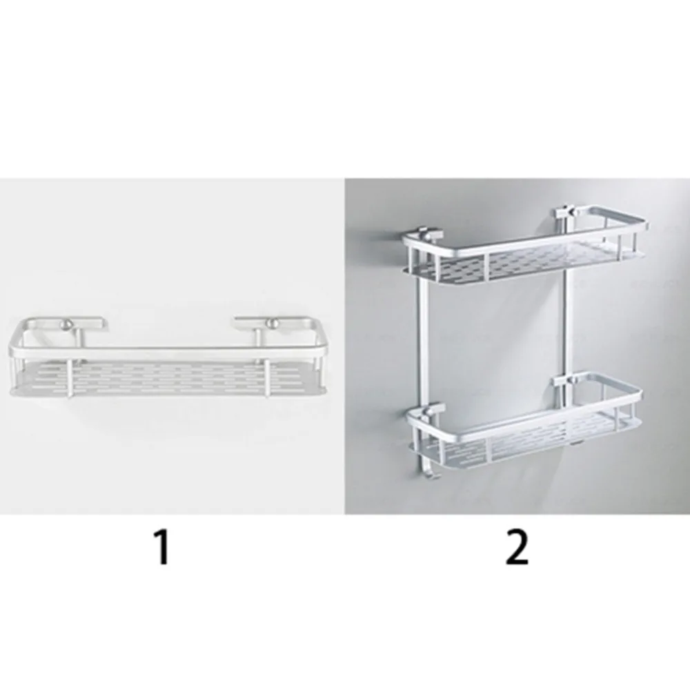 1/2 ярусов, алюминиевый держатель для ванной и душа, для шампуней, геля для душа, кухни, дома, балкона, полка, подвесной стеллаж для хранения