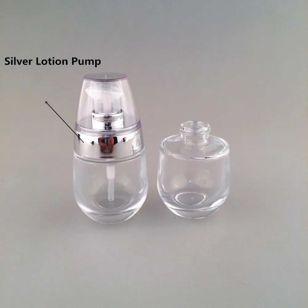 

Free Shipment 2pcs 30ml Clear Frosted Matt Cosmetic Lotion Pump Glass Bottle with Lotion Pump Refillable Bottle