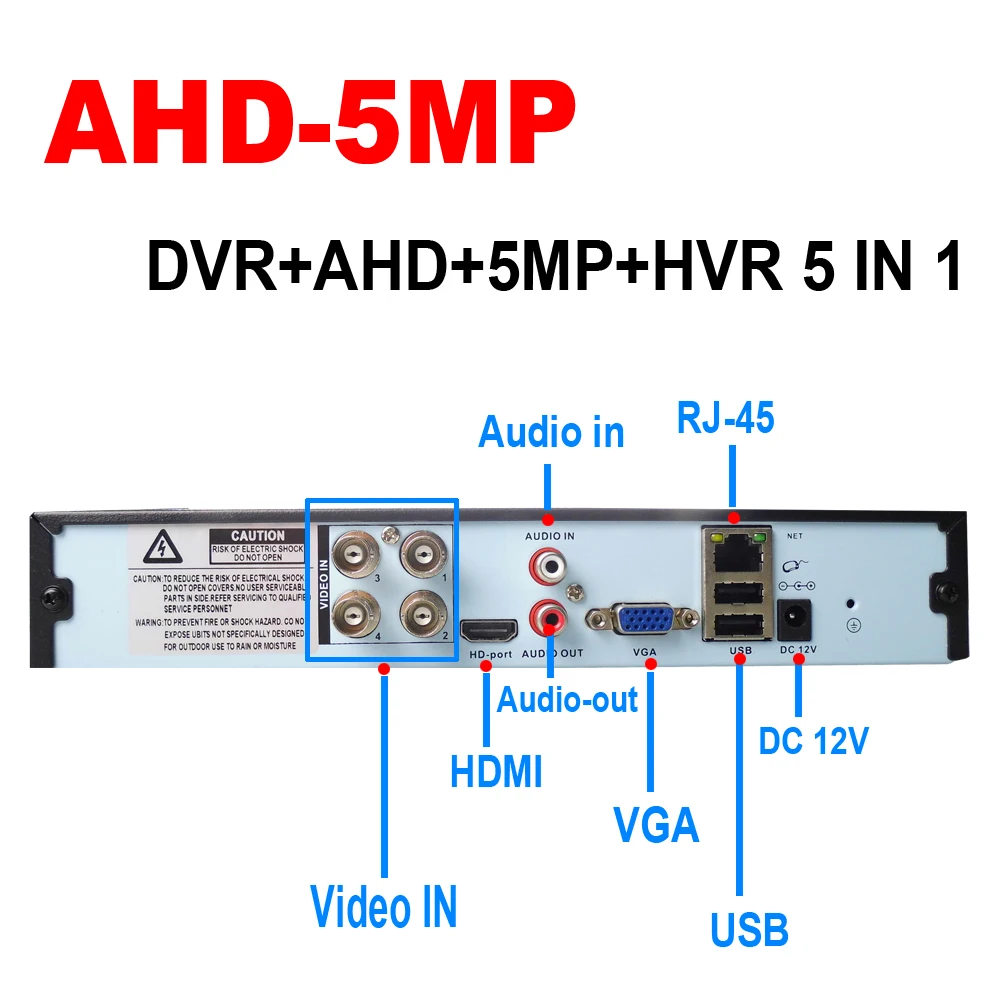 JIENUO 4CH гибрид видеомагнитофона и dvd-плеера NVR SVI TVI цифровой видеорегистратор 1920*1080 5MP HD 5в1 Поддержка CVBS AHD TVI CVI IP камера Onvif HVR