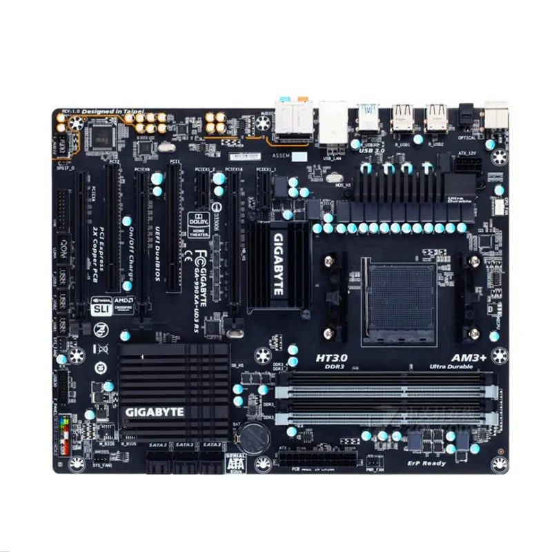 Для Gigabyte GA-990XA-UD3-R5 оригинальная б/у настольная материнская плата 990XA-UD3-R5 для AMD 990X Socket AM3 AM3+ DDR3 в продаже