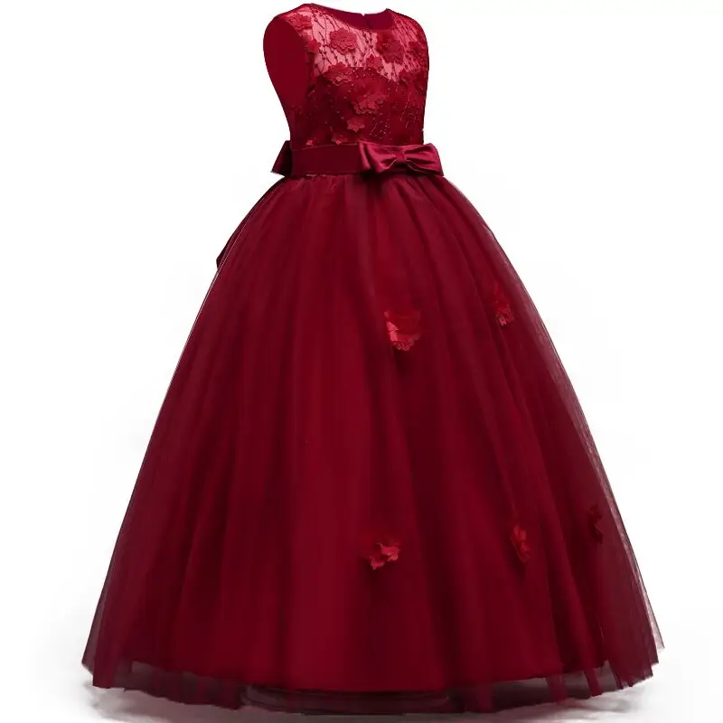 4 14 Ans Filles Robe Dentelle Mousseline De Soie Robe De Soiree De