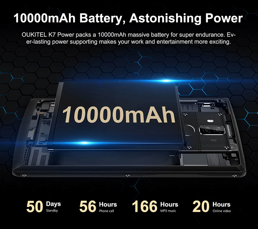 OUKITEL K7 Мощность 4 аппарат не привязан к оператору сотовой связи смартфон 10000 мАч 6 0