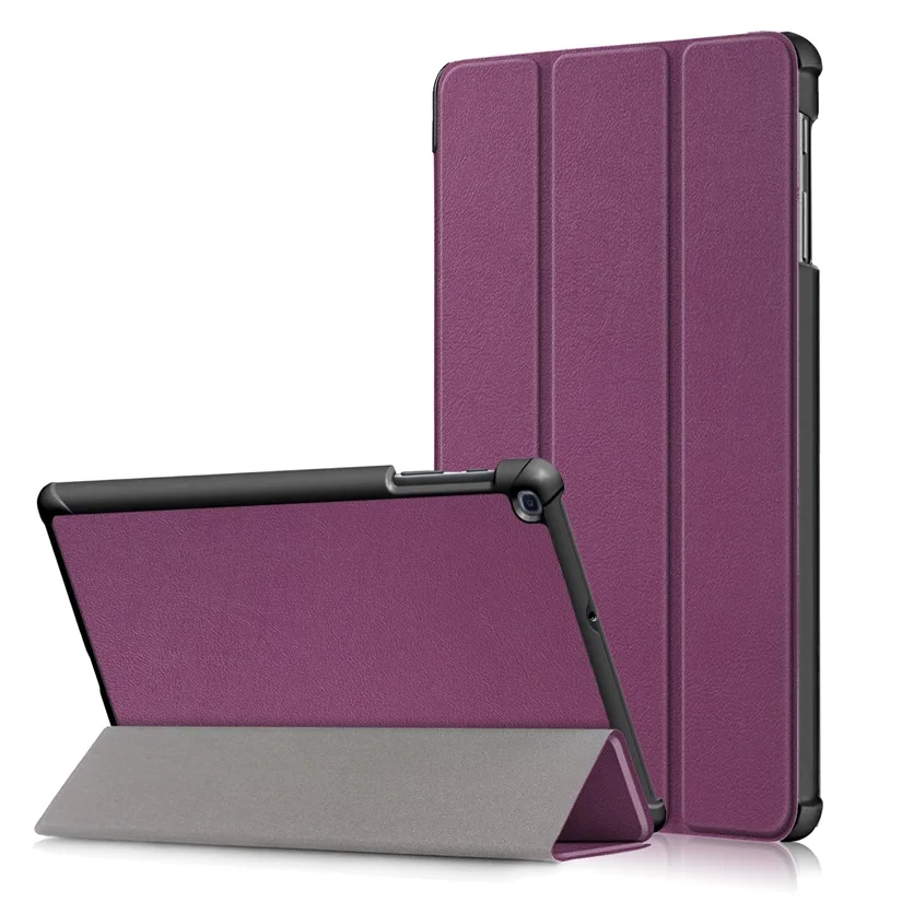 Для samsung Galaxy Tab A 10,1 дюймов чехол из искусственной кожи ультра тонкий чехол для планшета для samsung Tab A 10,1 SM-T510 T515 чехол - Цвет: Фиолетовый