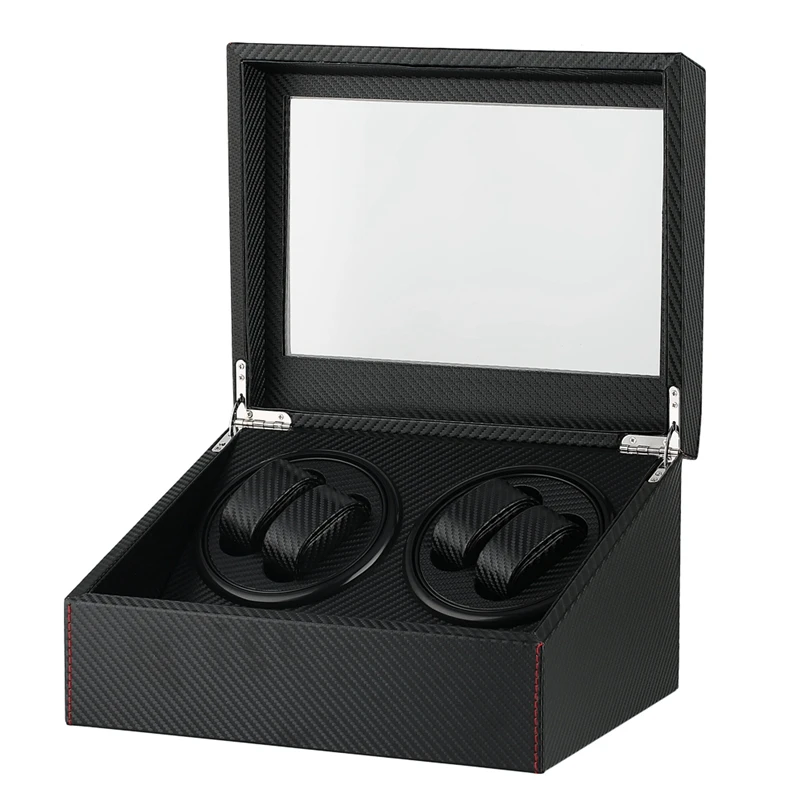 6+4 Double Head Automatic Winding Watch Winder Carbon Fiber Quiet Motor Storage Box Watch Collection Display Jewelry Winder Box