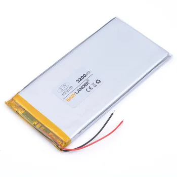 

6052103 3.7V 3200mAh Lithium Polymer Rechargeable Battery 6MM*52MM*103MM For Tablet Pc ,DIY Power mobile Power bank PAD DVD,