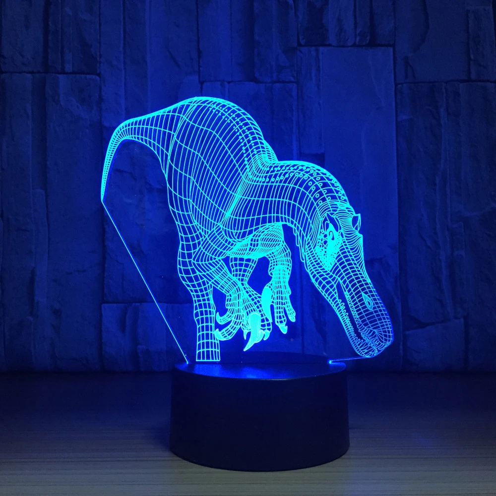 Динозавр 3D USB моделирование настольная лампа светодиодный ночник 7 цветов Изменение спальни домашний декор подарки приспособление интересные светящиеся игрушки