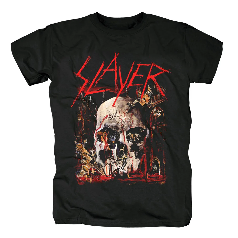 Bloodhoof Slayer альбом "Южная небеса" черный металл Мужская металлическая футболка Азиатский размер