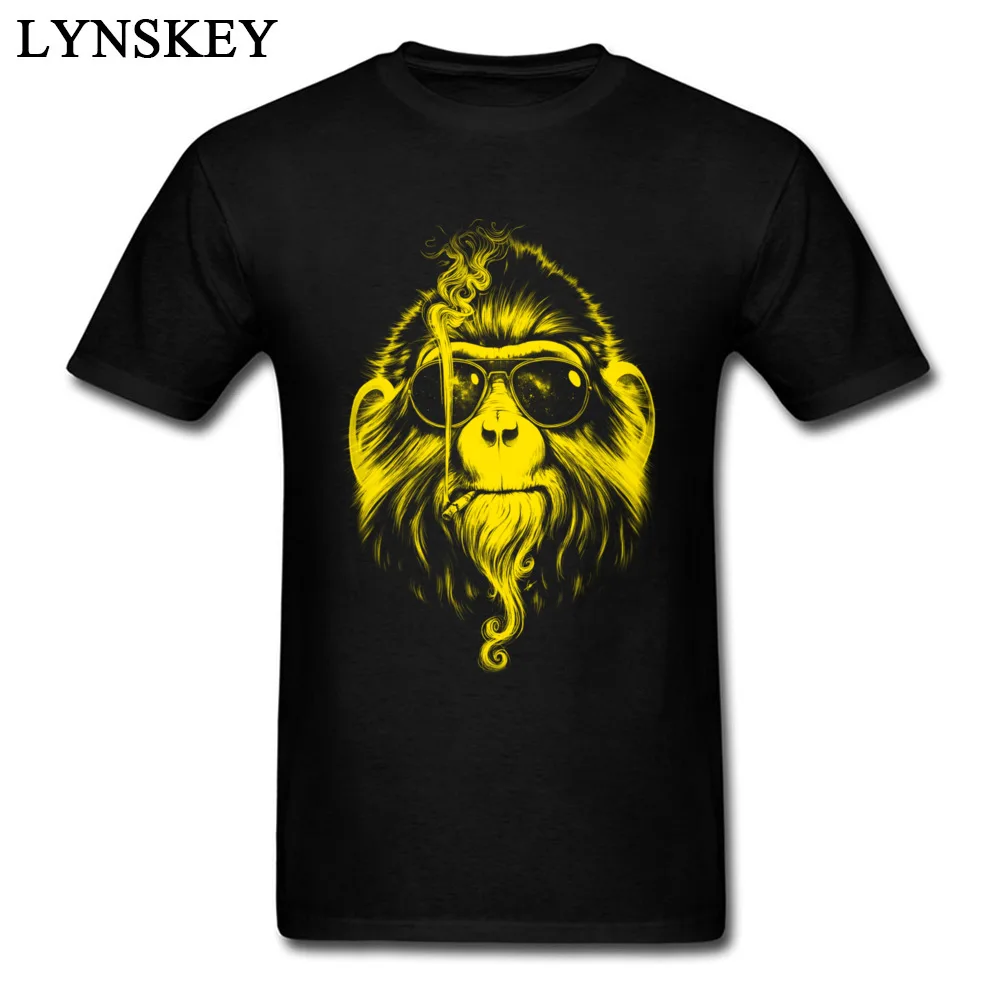 Men Funny 3D Printed Tops Tees Printing Round Collar Summer/Autumn Pure Cotton T-shirts Leisure Short Sleeve Clothing Shirt Smoke Em If You Got Em (Yellow) black