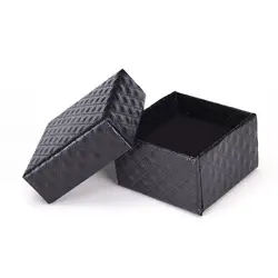 Мода квадратной формы изделия Серьги Кольца Подарочные коробки черный квадрат коробка лук случае
