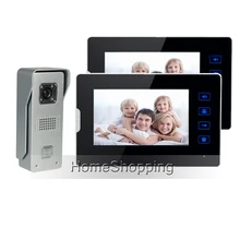 ENVÍO LIBRE Con Conexión de Cable 7 “Pantalla Táctil TFT de teléfono Video de La Puerta Sistema de Intercomunicación 2 Monitor + 1 Puerta de Metal A Prueba de agua Cámara EN STOCK