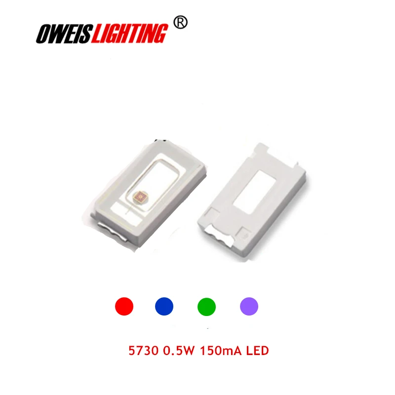 

50PCS 5730 0.5W SMD LED RED / BLUE / GREEN / PURPLE / VIOLET 150MA SUPER bright light beads