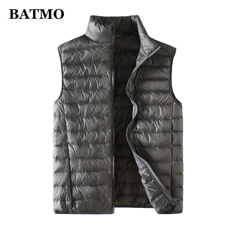 BATMO 2019 new arrival autumn high quality 80% white duck down jackets men's thin Down jacket vest men F77 | Мужская одежда